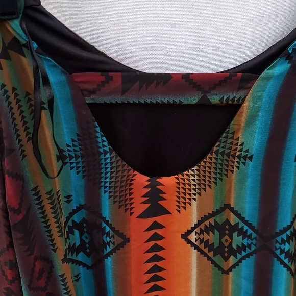 🌟 3 for $15 Deal! 🌟Sweet Storm teal orange long sleeve dress S - Picture 3 of 8